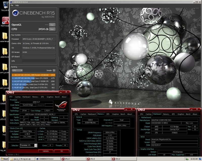 AMD Ryzen 7 1800X побил два мировых рекорда в 5.8GHz и 5.36GHz